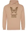 Мужская толстовка (худи) Keep flying Песочный фото