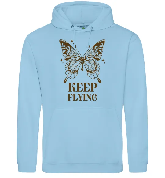 Мужская толстовка (худи) Keep flying Голубой фото