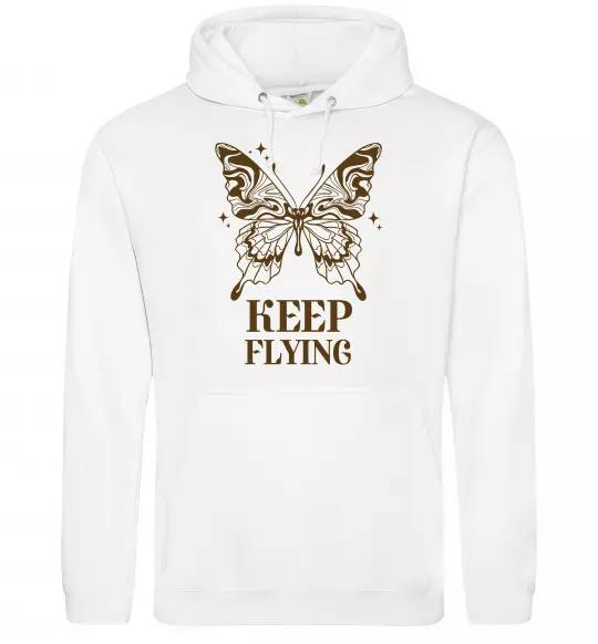 Женская толстовка (худи) Keep flying Белый фото