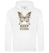 Женская толстовка (худи) Keep flying Белый фото