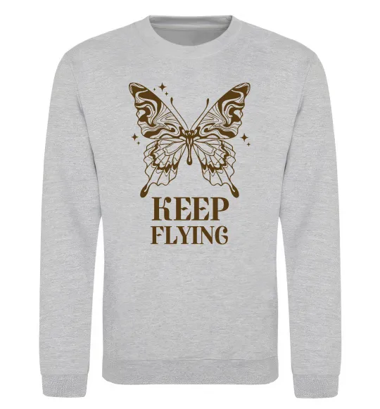 Свитшот Keep flying Серый меланж фото
