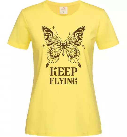 Женская футболка Keep flying Лимонный фото
