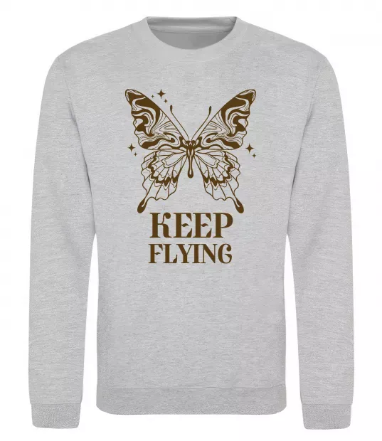 Свитшот Keep flying Серый меланж фото