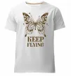 Мужская премиум футболка Keep flying Белый фото