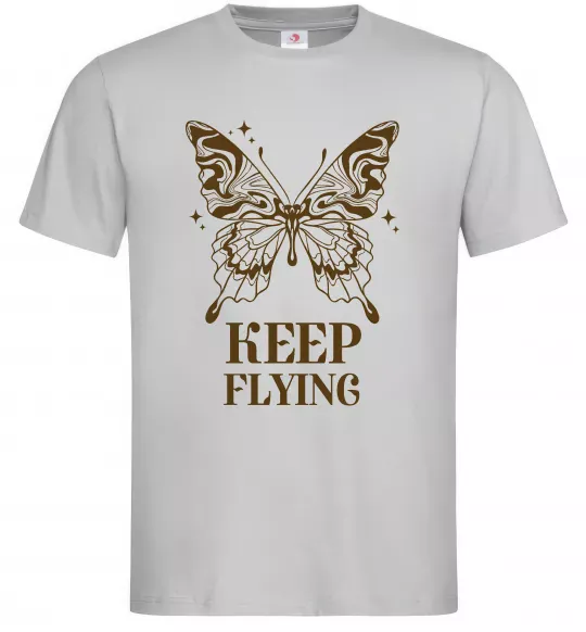 Мужская футболка Keep flying Серый фото