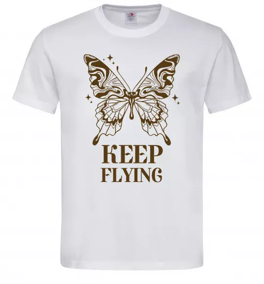 Мужская футболка Keep flying Белый фото