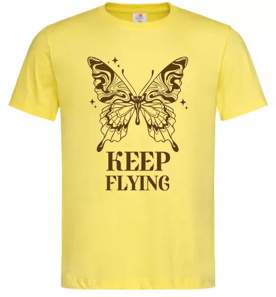 Мужская футболка Keep flying Лимонный фото