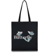 Еко-сумка Butterfly напис Чорний фото