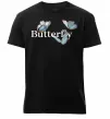 Чоловіча преміум футболка Butterfly напис Чорний фото