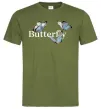Мужская футболка Butterfly напис Оливковый фото
