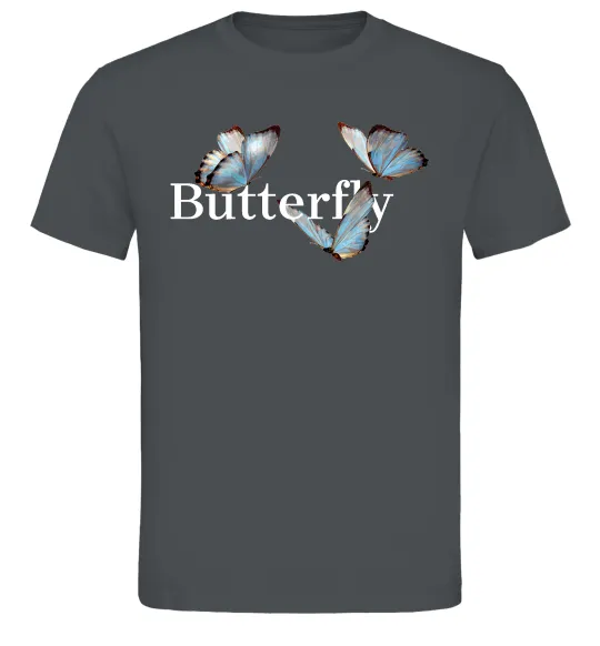 Мужская футболка Butterfly напис Графит фото
