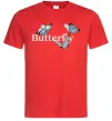Мужская футболка Butterfly напис Красный фото