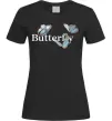 Жіноча футболка Butterfly напис Чорний фото