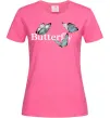 Жіноча футболка Butterfly напис Яскраво-рожевий фото
