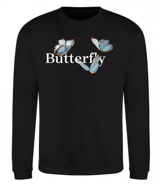 Свитшот Butterfly напис Черный фото
