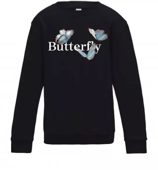 Детский Свитшот Butterfly напис Черный фото