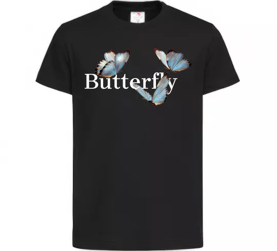 Детская футболка Butterfly напис Черный фото
