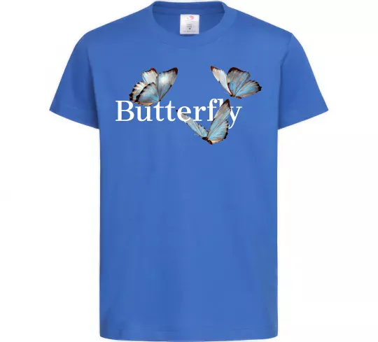 Детская футболка Butterfly напис Ярко-синий фото