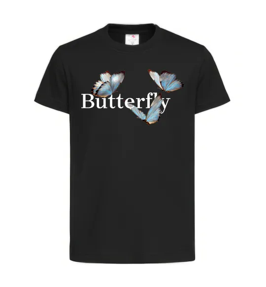 Детская футболка Butterfly напис Черный фото