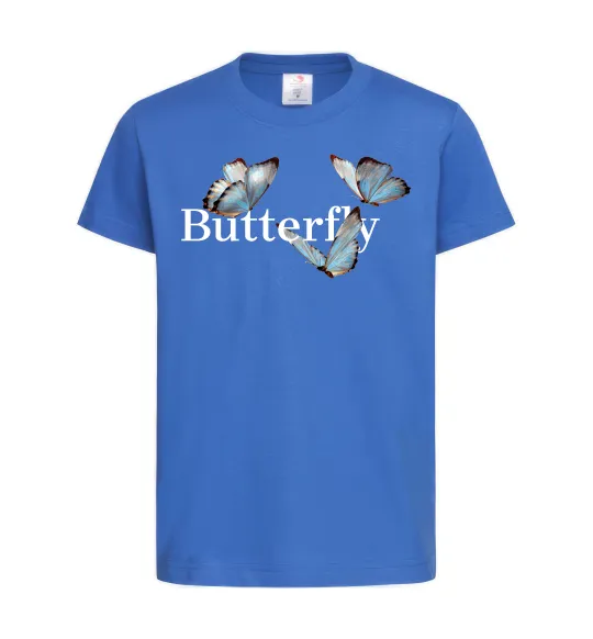 Детская футболка Butterfly напис Ярко-синий фото