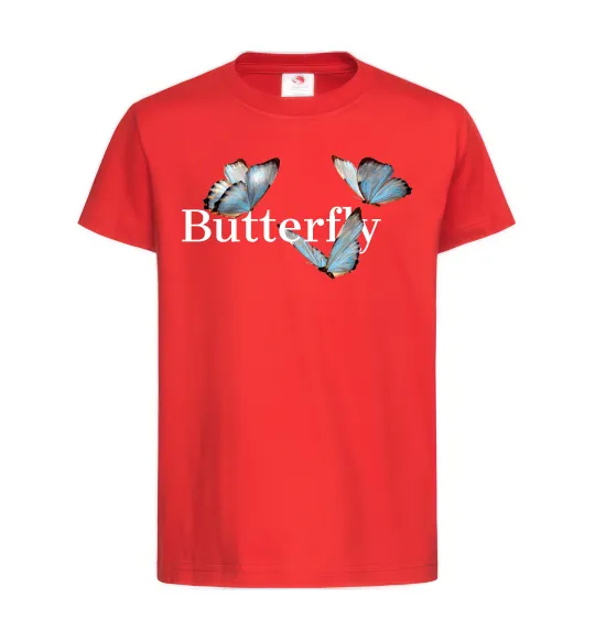 Детская футболка Butterfly напис Красный фото