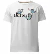 Чоловіча преміум футболка Butterfly напис Білий фото