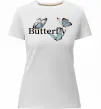 Женская премиум футболка Butterfly напис Белый фото