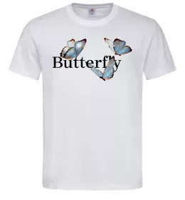 Мужская футболка Butterfly напис Белый фото