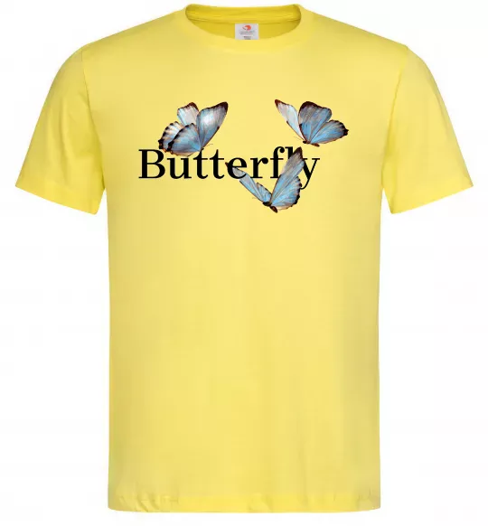 Мужская футболка Butterfly напис Лимонный фото