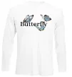 Лонгслів Butterfly напис Білий фото