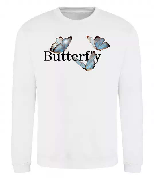 Свитшот Butterfly напис Белый фото