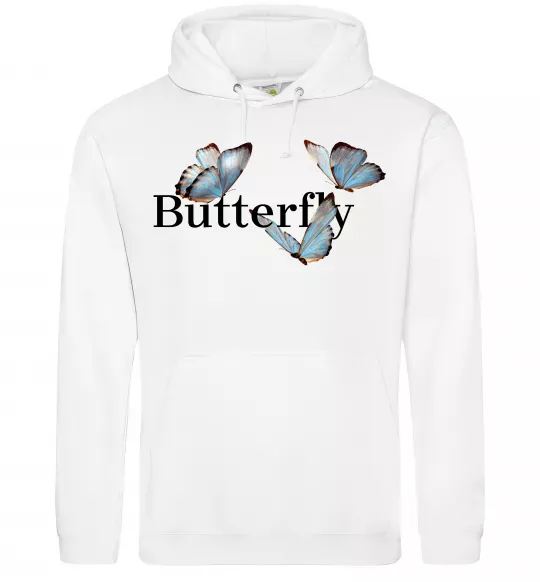 Женская толстовка (худи) Butterfly напис Белый фото