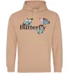 Женская толстовка (худи) Butterfly напис Песочный фото