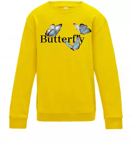 Детский Свитшот Butterfly напис Солнечно желтый фото