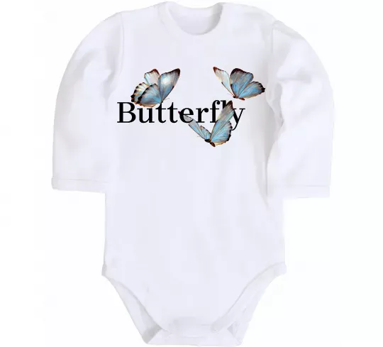 Детский боди Butterfly напис Белый фото