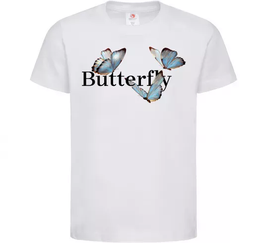 Детская футболка Butterfly напис Белый фото