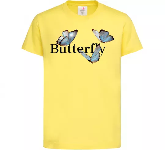 Детская футболка Butterfly напис Лимонный фото