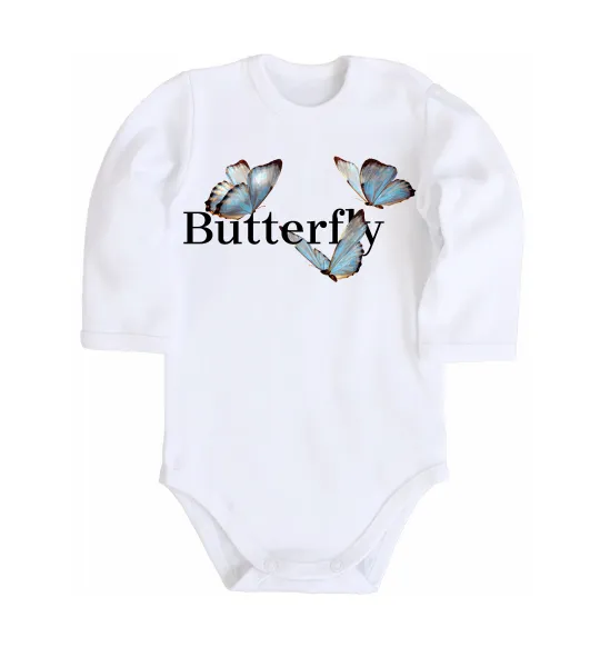 Детский боди Butterfly напис Белый фото