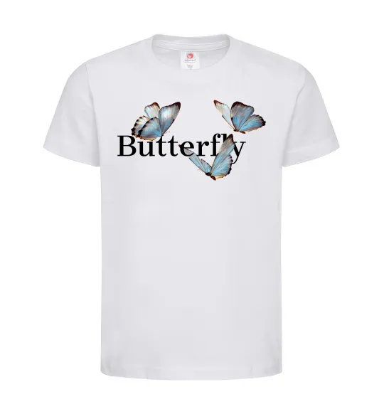 Детская футболка Butterfly напис Белый фото