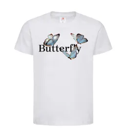 Дитяча футболка Butterfly напис Білий фото