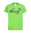 Детская футболка Butterfly напис Лаймовый фото