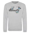 Світшот Butterfly напис Сірий меланж фото
