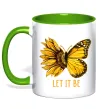 Чашка с цветной ручкой Соняшник-метелик Зеленый фото