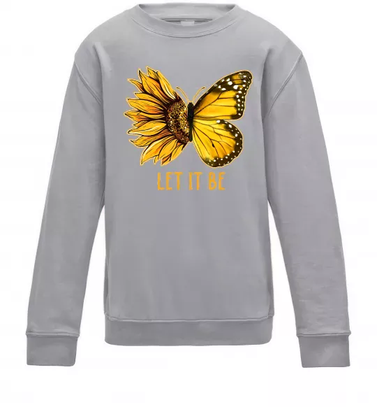 Дитячий світшот Соняшник-метелик Сірий меланж фото