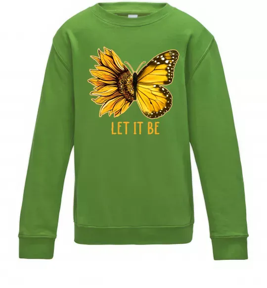 Дитячий світшот Соняшник-метелик Лаймовий фото