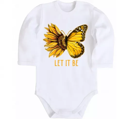 Дитячий бодік Соняшник-метелик Білий фото