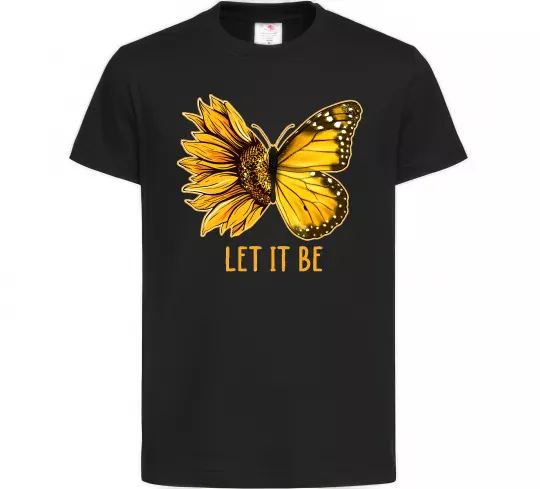 Дитяча футболка Соняшник-метелик Чорний фото