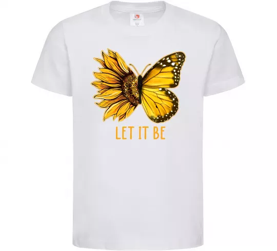 Дитяча футболка Соняшник-метелик Білий фото