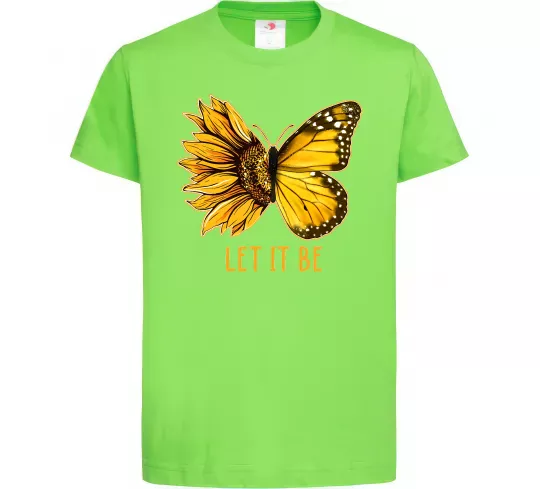 Дитяча футболка Соняшник-метелик Лаймовий фото