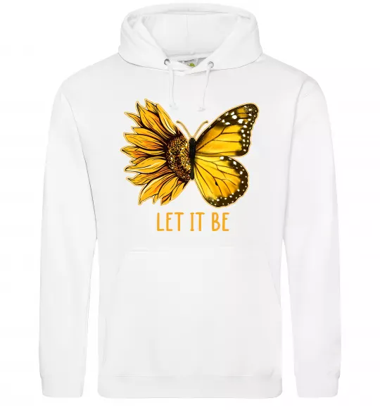 Мужская толстовка (худи) Соняшник-метелик Белый фото